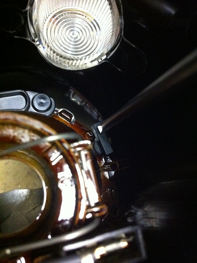 Höger lampa innan justering